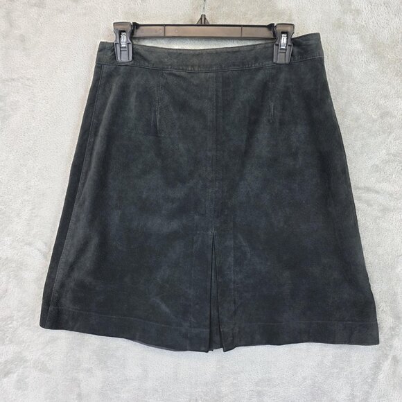 Lilly Pulitzer Suede Skirt Womens 8 Charcoal A-Line Washable Pig Suede Pockets - Picture 2 of 11